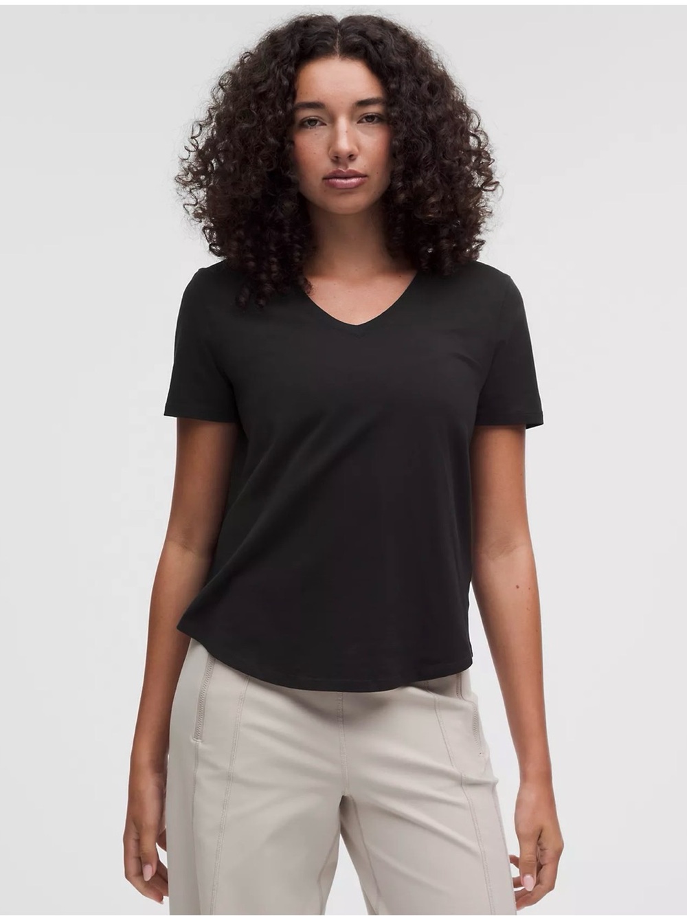 83. lululemon athletica Black V‑Neck Short Sleeve Tee